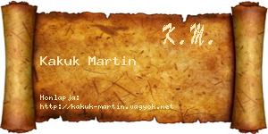Kakuk Martin névjegykártya